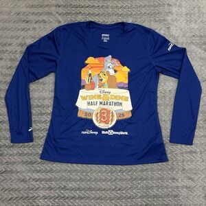 Large 2025 Disney Wine & Dine Blue Long Sleeve Shirt Lady & the Tramp Brooks run